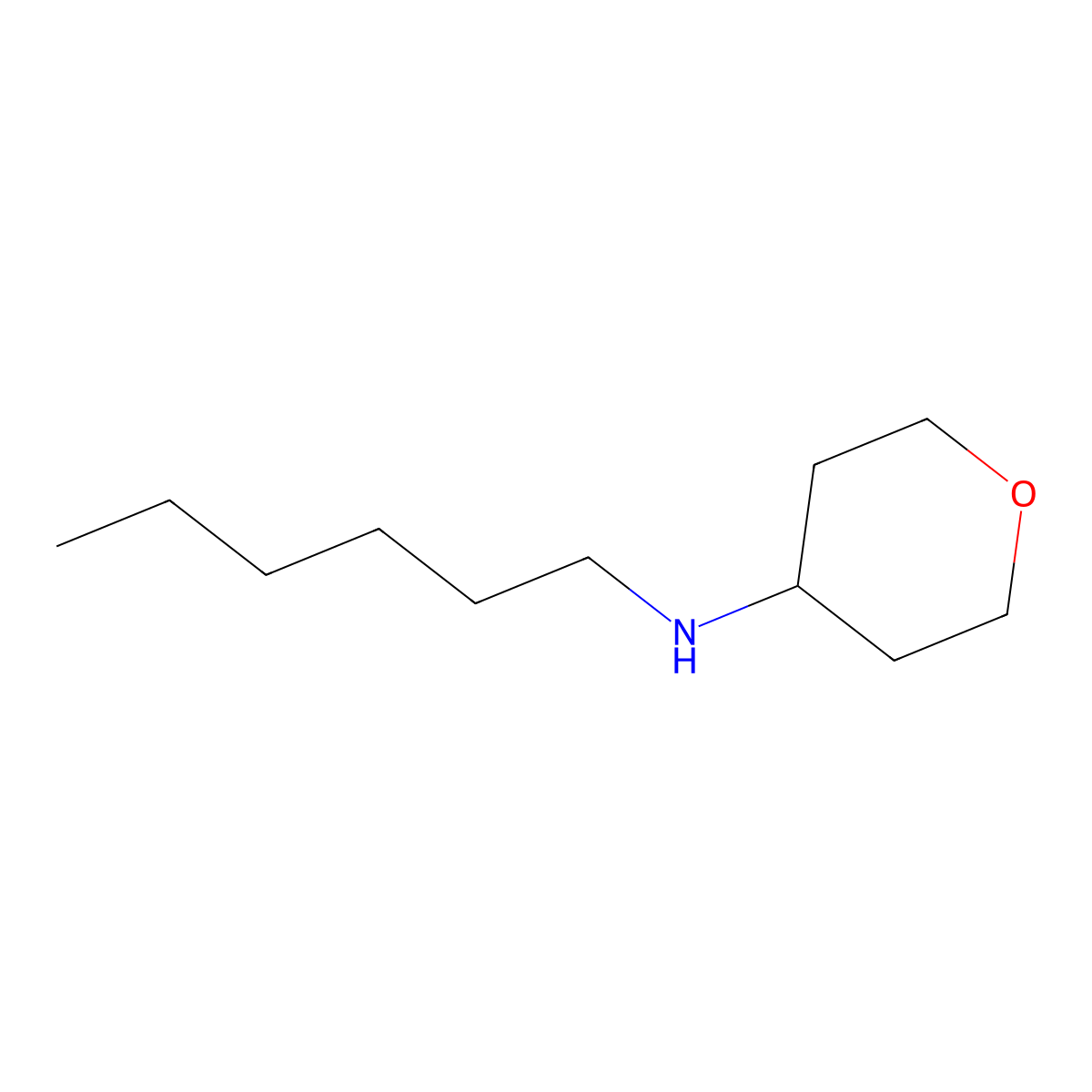 N-hexyloxan-4-amine molecular structure, CAS 1154884-06-6