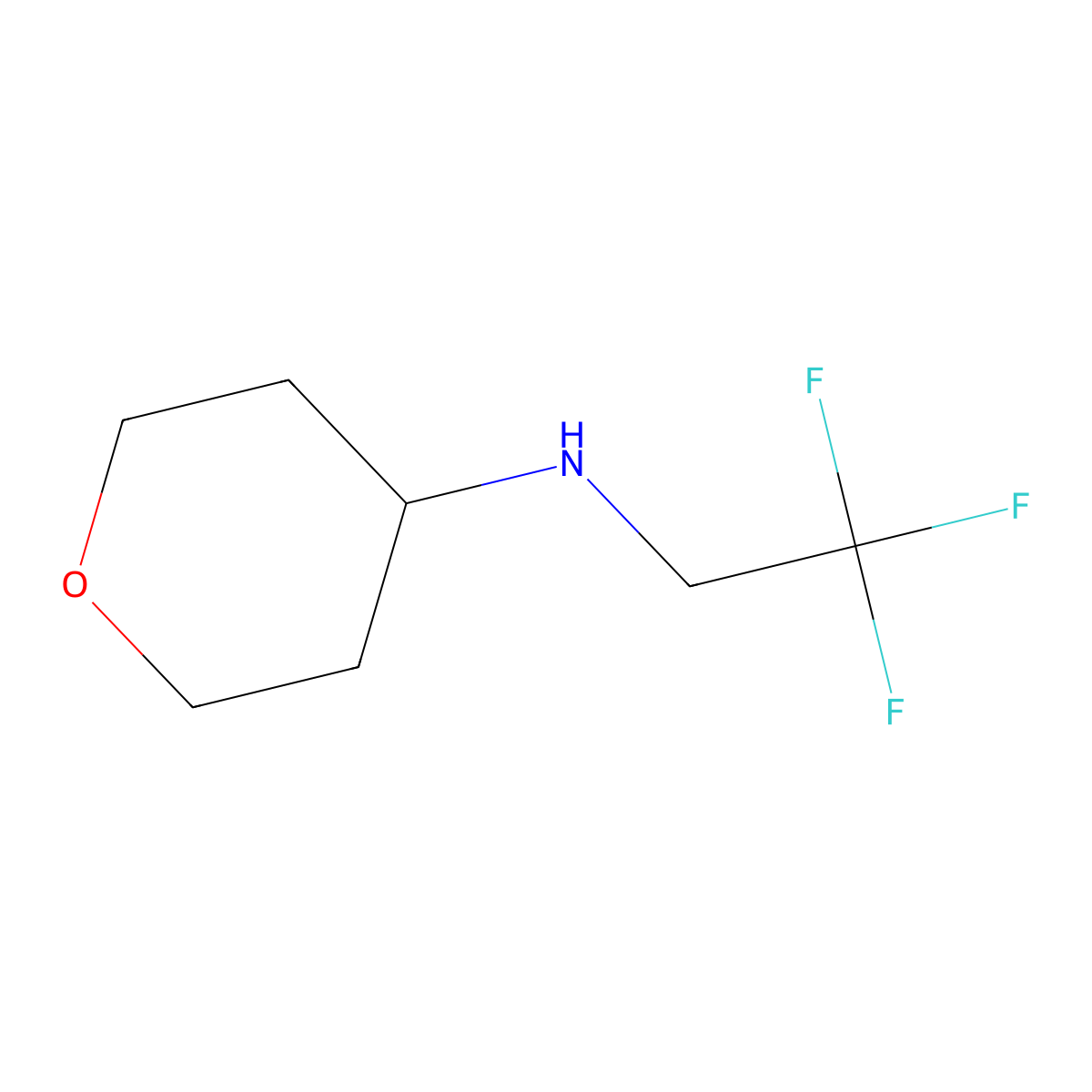 N-(2,2,2-trifluoroethyl)oxan-4-amine molecular structure, CAS 1154884-31-7