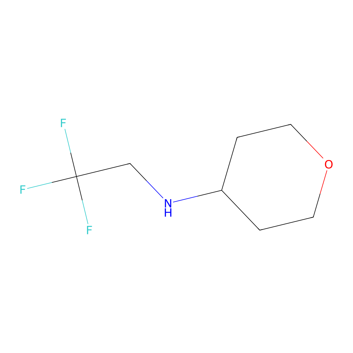 N-(2,2,2-trifluoroethyl)oxan-4-amine molecular structure, CAS 1154884-31-7