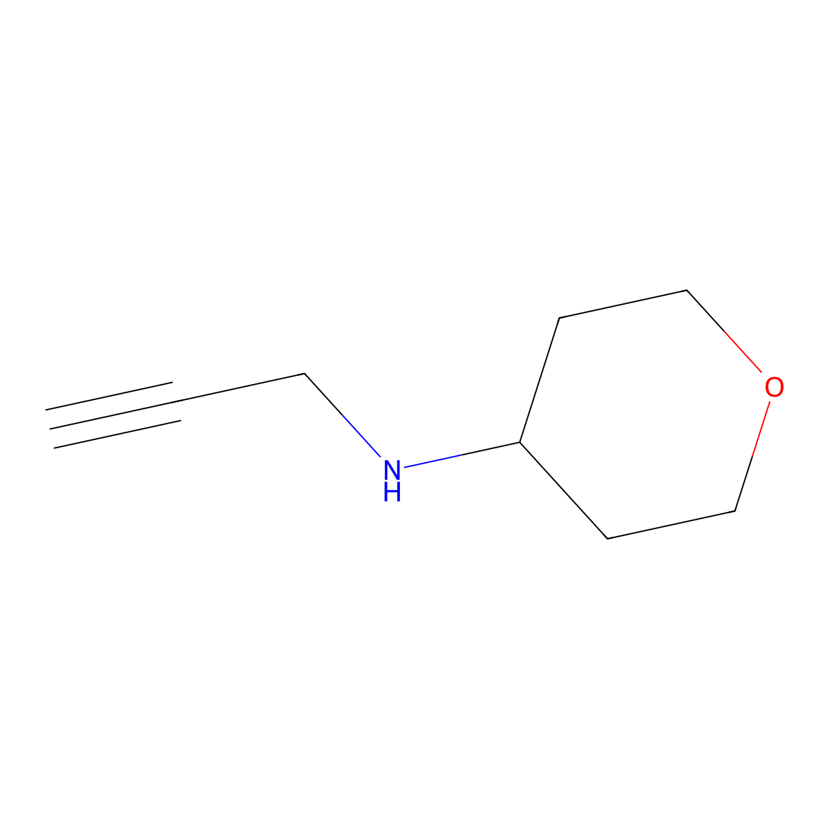 N-(prop-2-yn-1-yl)oxan-4-amine molecular structure, CAS 1154884-36-2