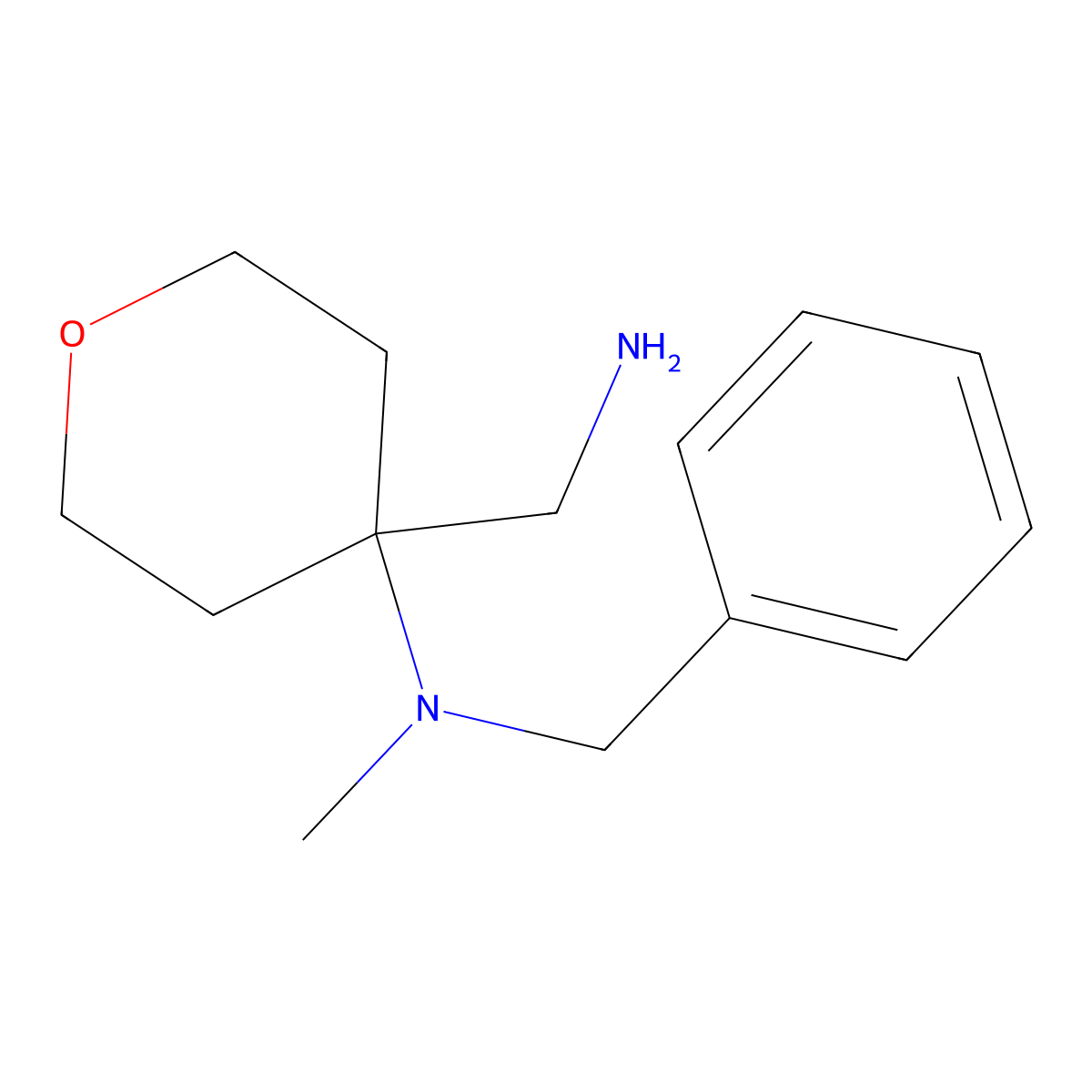 4-(aminomethyl)-N-benzyl-N-methyloxan-4-amine molecular structure, CAS 1154885-27-4