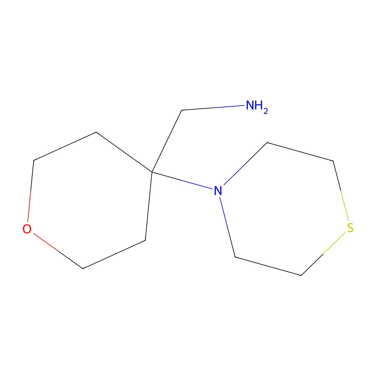 1-[4-(Thiomorpholin-4-yl)oxan-4-yl]methanamine molecular structure, CAS 1154885-76-3