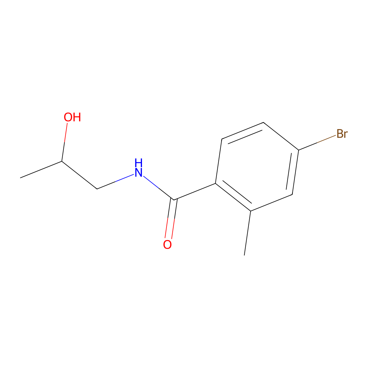 4-bromo-N-(2-hydroxypropyl)-2-methylbenzamide molecular structure, CAS 1154886-52-8