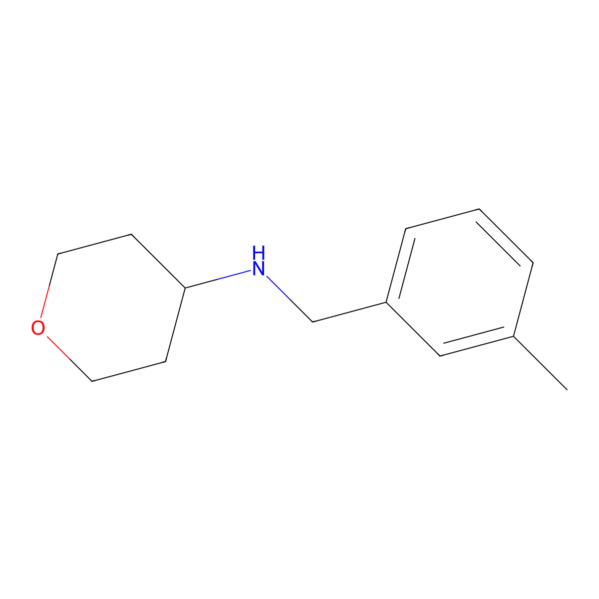 N-[(3-methylphenyl)methyl]oxan-4-amine molecular structure, CAS 1154886-94-8