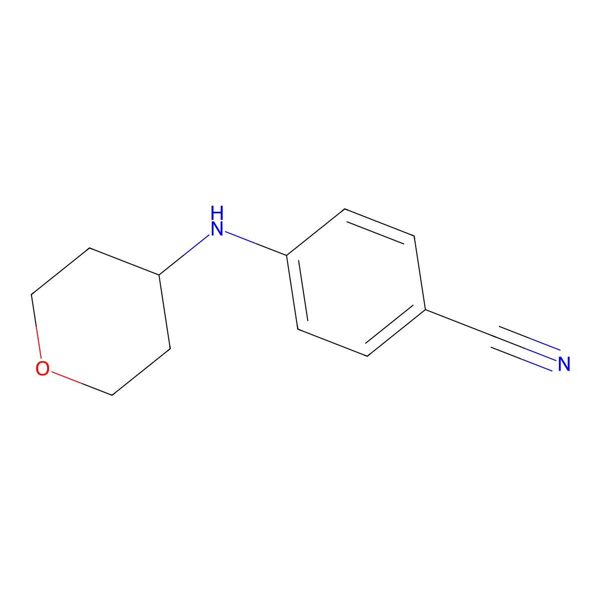 4-[(Oxan-4-yl)amino]benzonitrile molecular structure, CAS 1154887-16-7