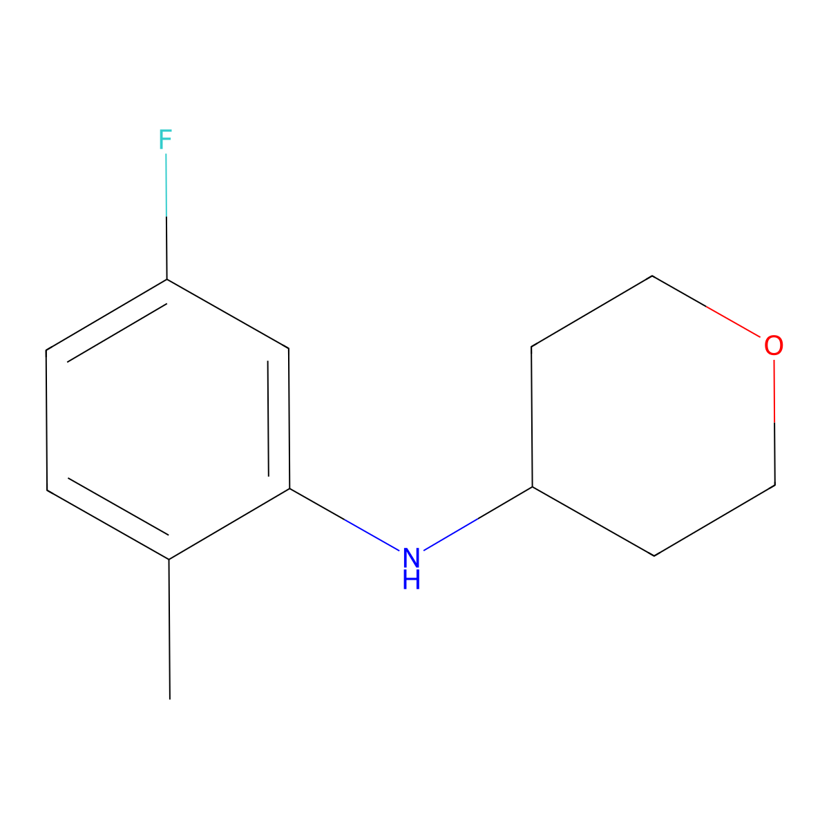 N-(5-fluoro-2-methylphenyl)oxan-4-amine molecular structure, CAS 1154887-26-9