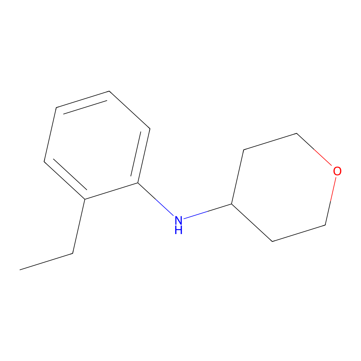 N-(2-ethylphenyl)oxan-4-amine molecular structure, CAS 1154887-39-4