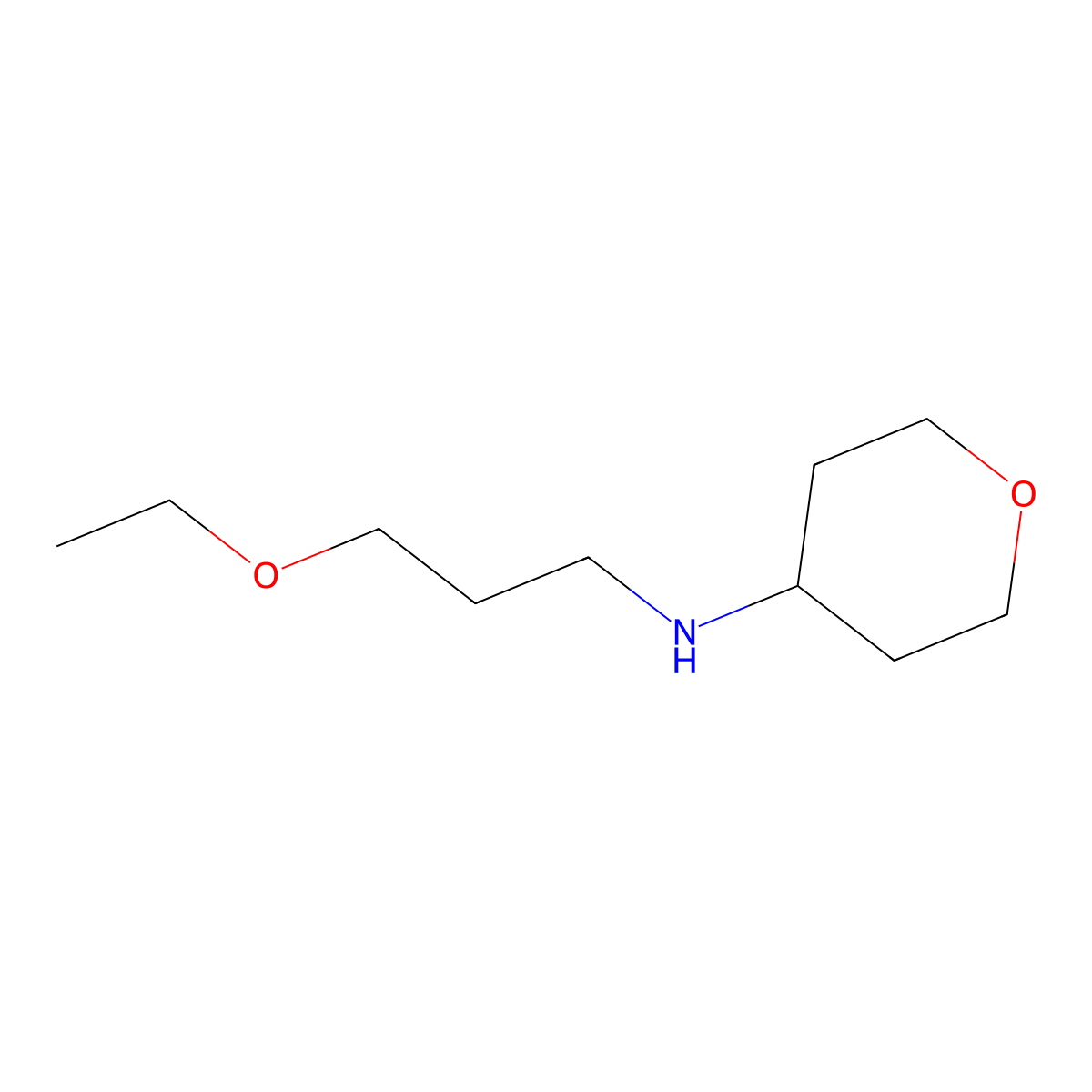 N-(3-ethoxypropyl)oxan-4-amine molecular structure, CAS 1154887-75-8
