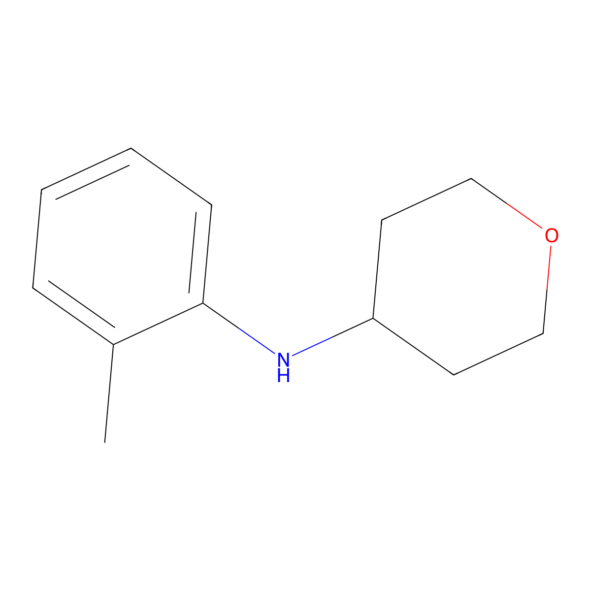 N-(2-methylphenyl)oxan-4-amine molecular structure, CAS 1154887-91-8