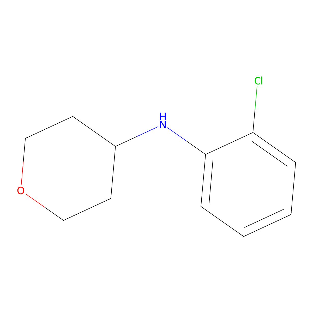 N-(2-chlorophenyl)oxan-4-amine molecular structure, CAS 1154890-24-0