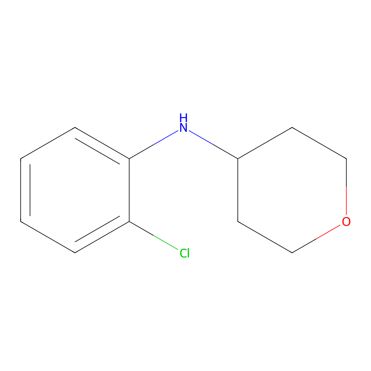 N-(2-chlorophenyl)oxan-4-amine molecular structure, CAS 1154890-24-0