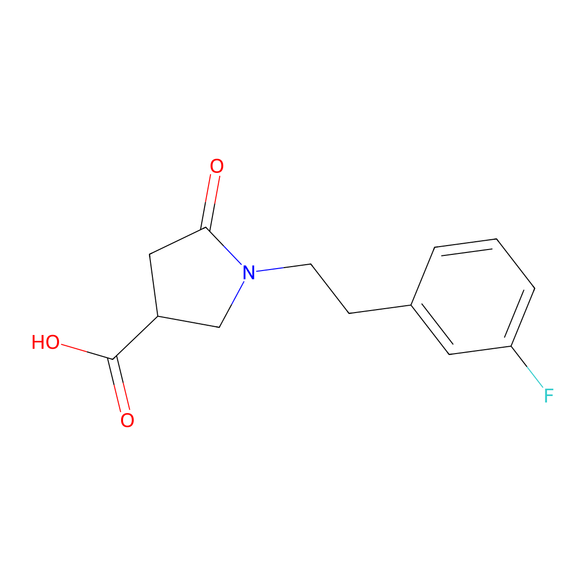 1-[2-(3-Fluorophenyl)ethyl]-5-oxopyrrolidine-3-carboxylic acid molecular structure, CAS 1154892-11-1
