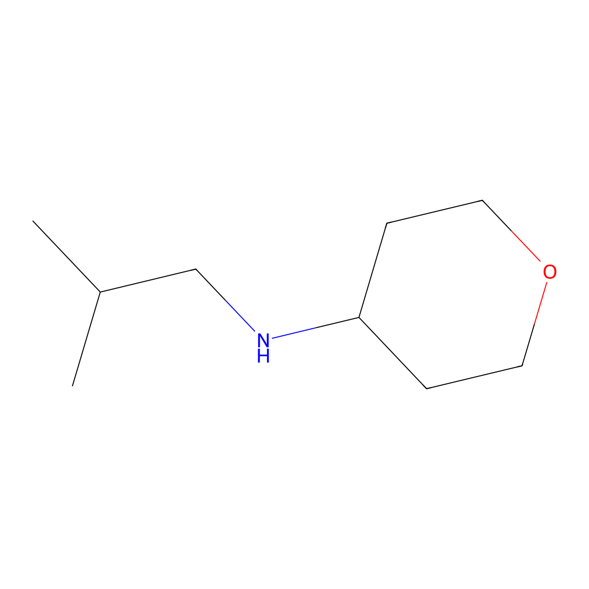 N-Isobutyltetrahydro-2H-pyran-4-amine molecular structure, CAS 1154893-33-0
