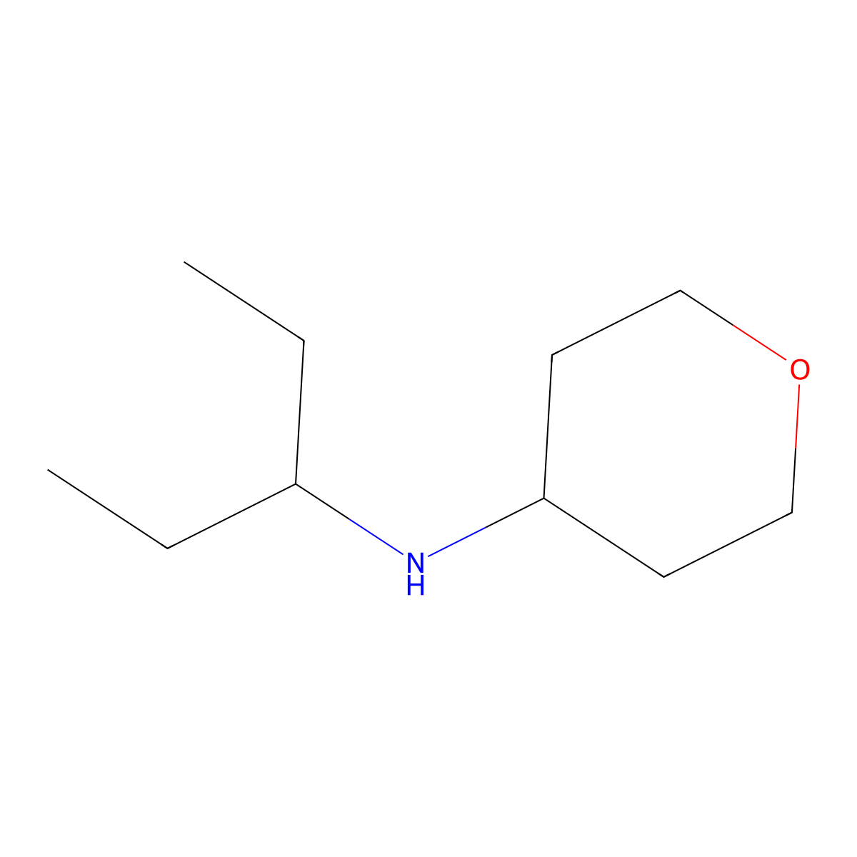 N-(Pentan-3-yl)oxan-4-amine molecular structure, CAS 1154893-42-1