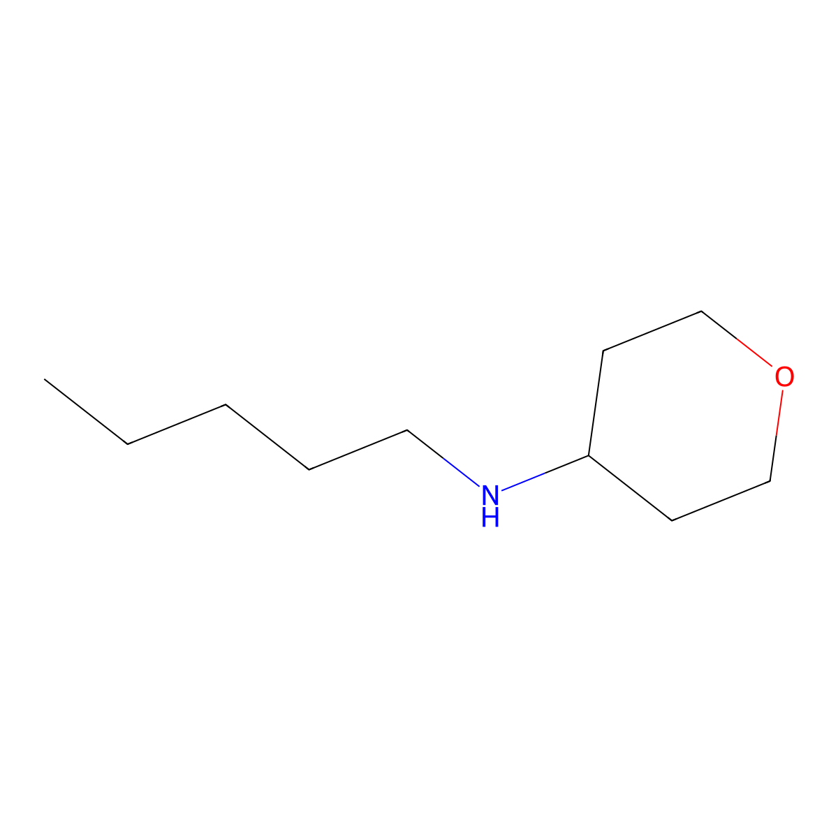 N-pentyloxan-4-amine molecular structure, CAS 1154893-52-3