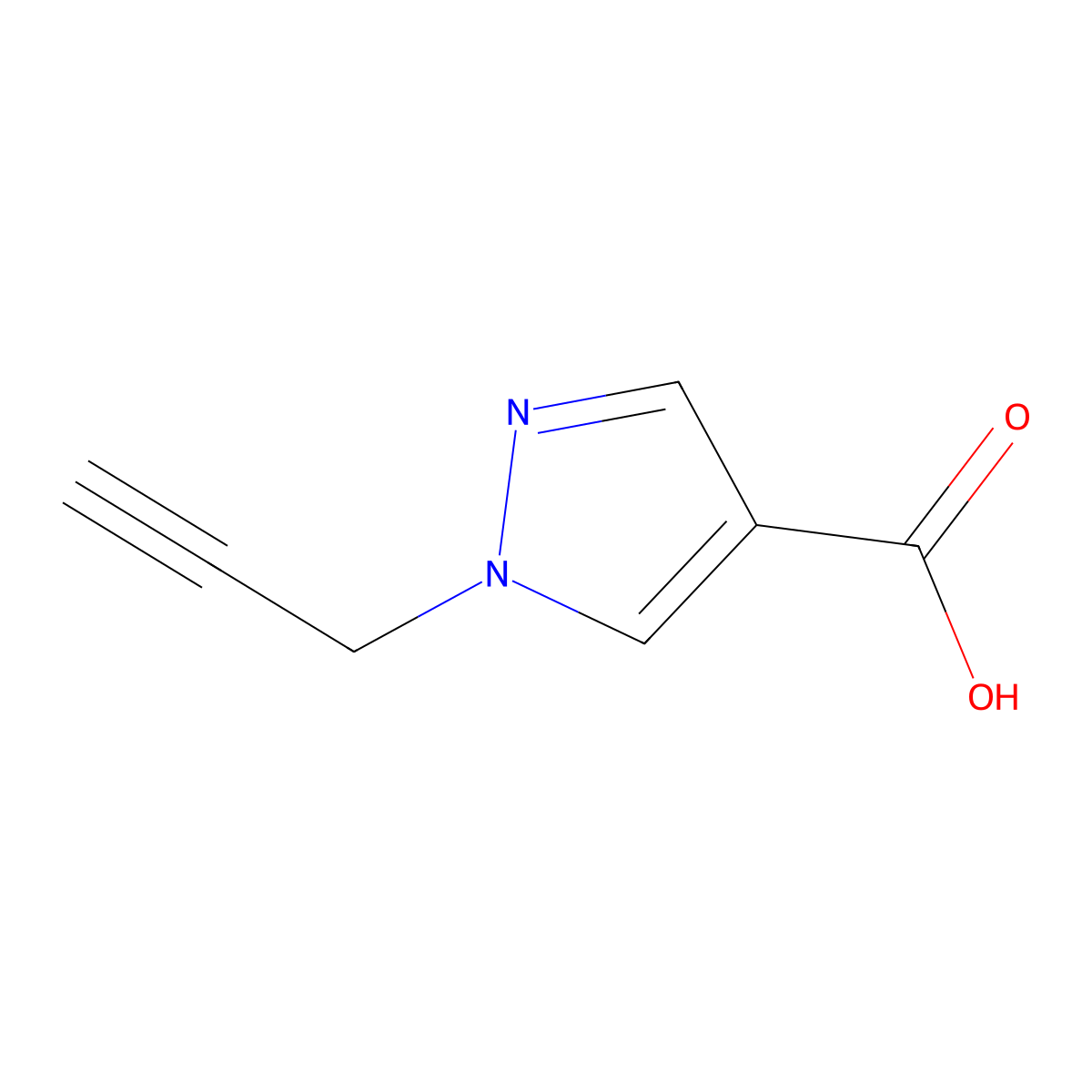 1-(Prop-2-yn-1-yl)-1H-pyrazole-4-carboxylic acid molecular structure, CAS 1154896-90-8
