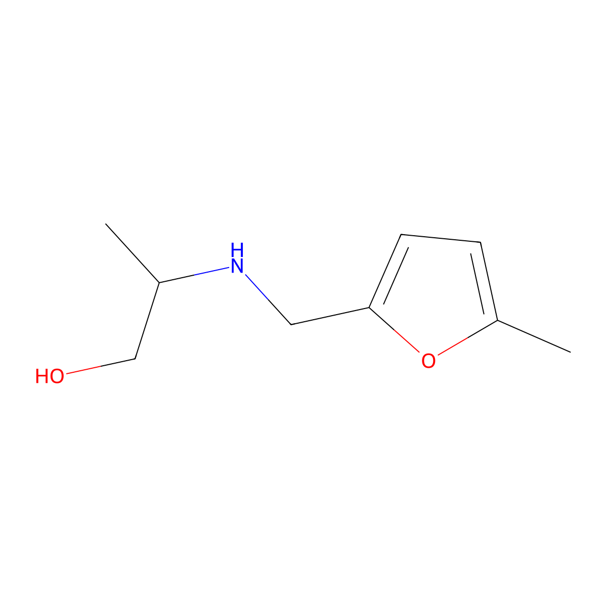 2-{[(5-Methylfuran-2-yl)methyl]amino}propan-1-ol molecular structure, CAS 1154899-41-8