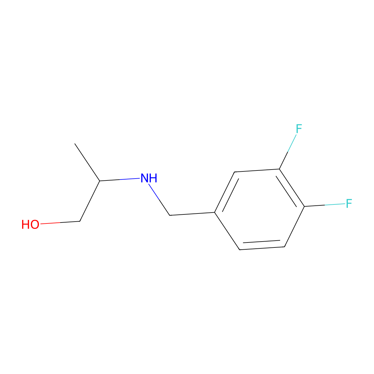 2-{[(3,4-Difluorophenyl)methyl]amino}propan-1-ol molecular structure, CAS 1154900-23-8
