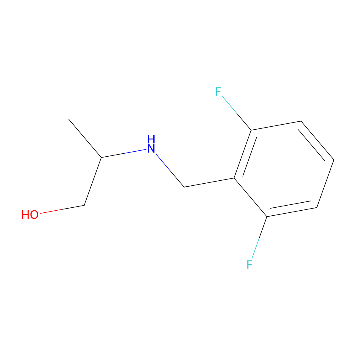 2-{[(2,6-Difluorophenyl)methyl]amino}propan-1-ol molecular structure, CAS 1154900-28-3