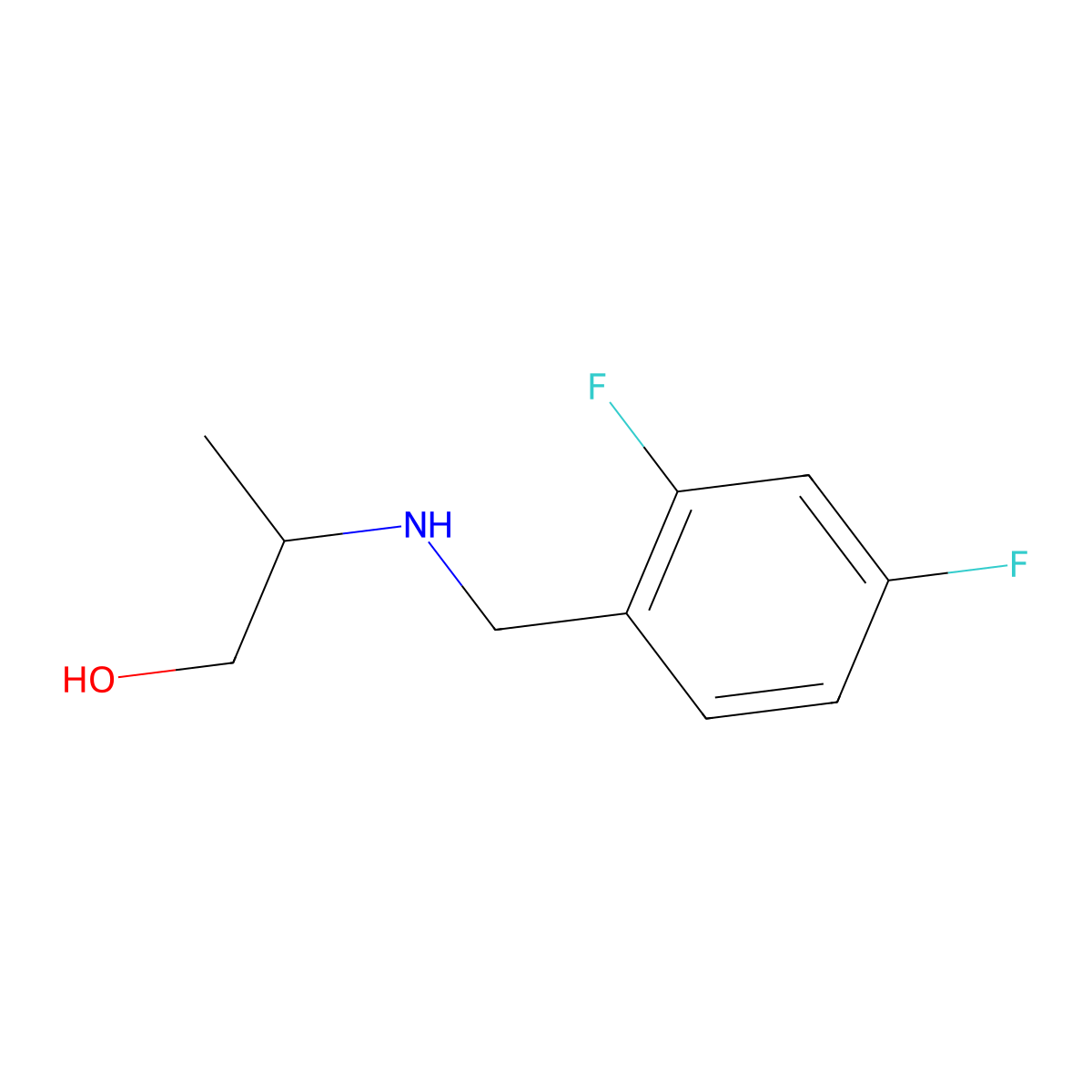 2-{[(2,4-Difluorophenyl)methyl]amino}propan-1-ol molecular structure, CAS 1154900-82-9