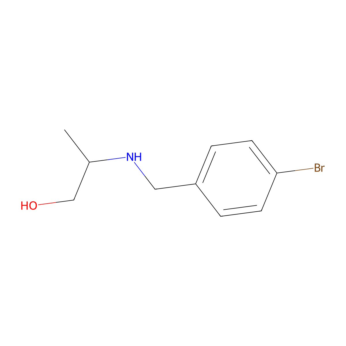 2-{[(4-Bromophenyl)methyl]amino}propan-1-ol molecular structure, CAS 1154901-10-6