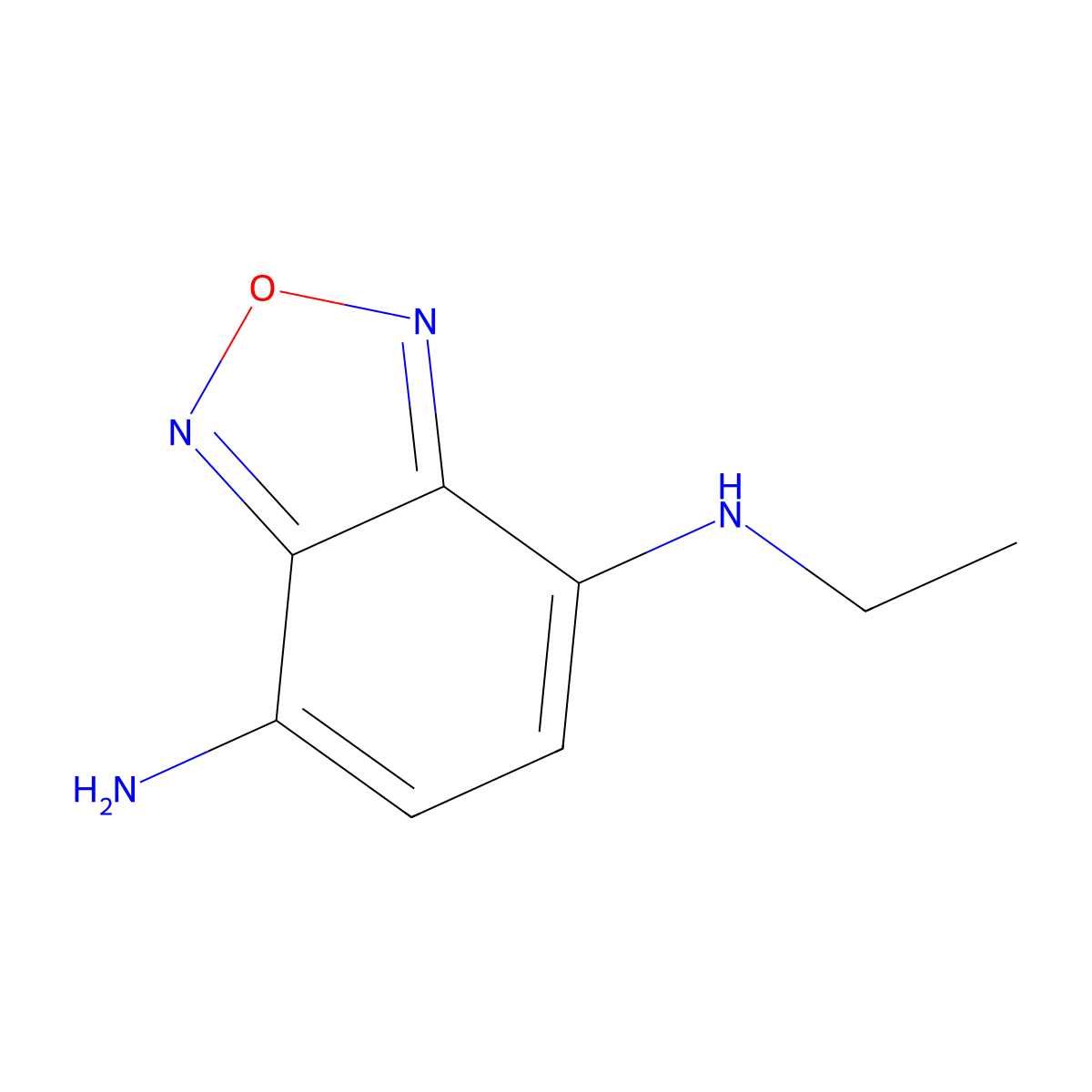N4-ethyl-2,1,3-benzoxadiazole-4,7-diamine molecular structure, CAS 1154903-66-8