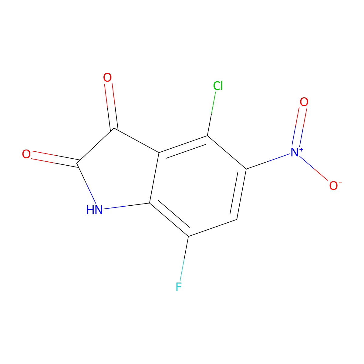 4-chloro-7-fluoro-5-nitro-2,3-dihydro-1H-indole-2,3-dione molecular structure, CAS 1154906-59-8