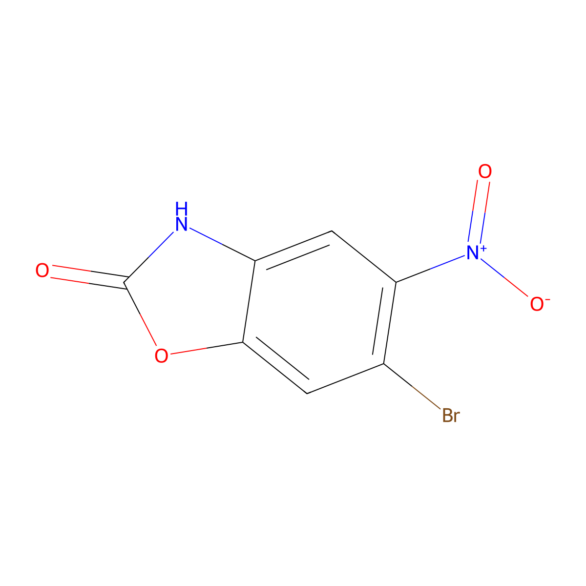 6-Bromo-5-nitro-2,3-dihydro-1,3-benzoxazol-2-one molecular structure, CAS 1154906-65-6