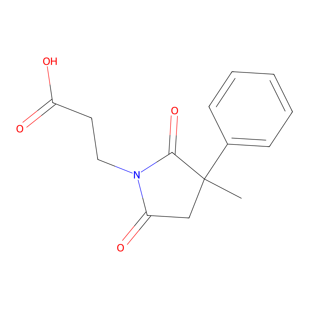 3-(3-Methyl-2,5-dioxo-3-phenylpyrrolidin-1-yl)propanoic acid molecular structure, CAS 1154909-50-8