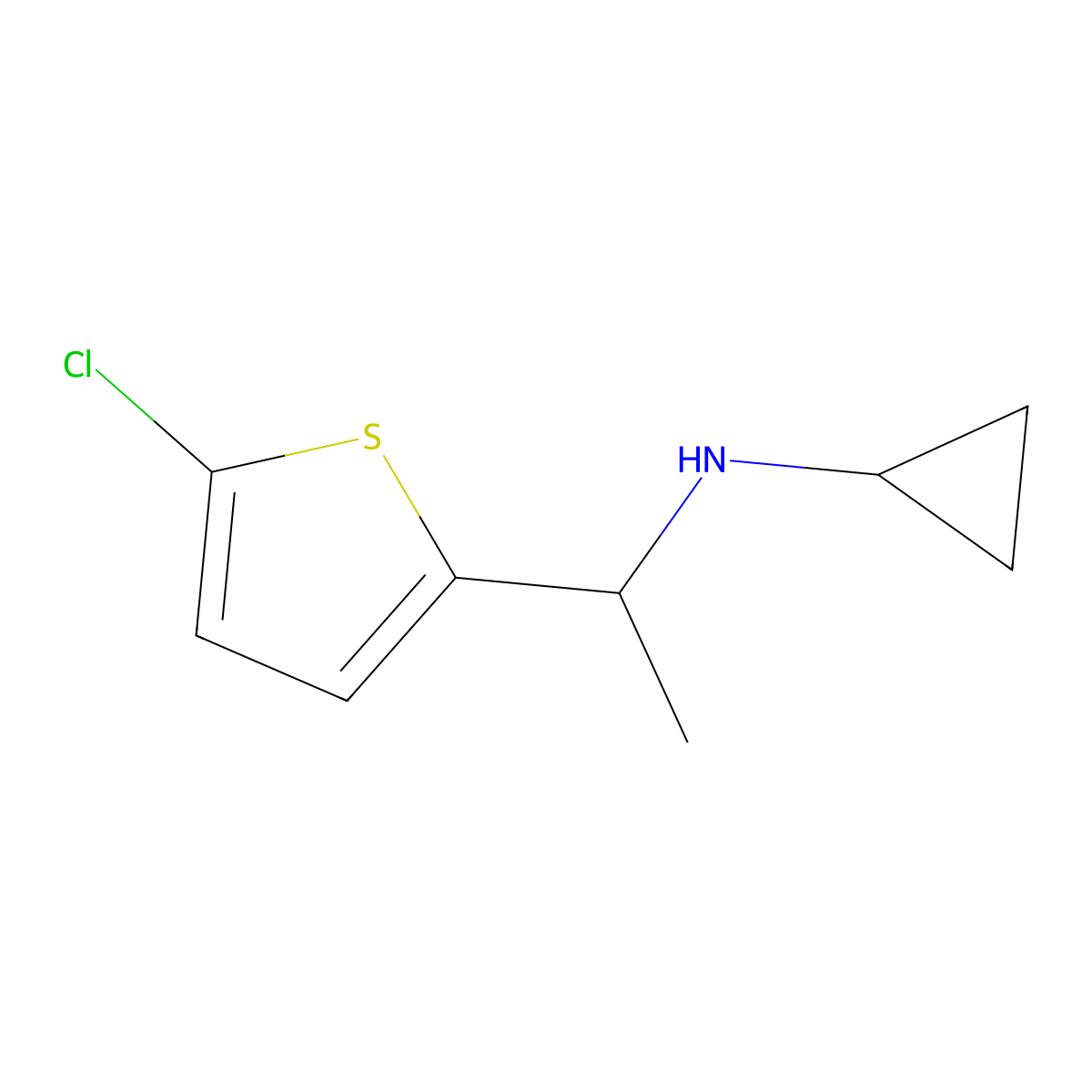 N-[1-(5-chlorothiophen-2-yl)ethyl]cyclopropanamine molecular structure, CAS 1154909-85-9
