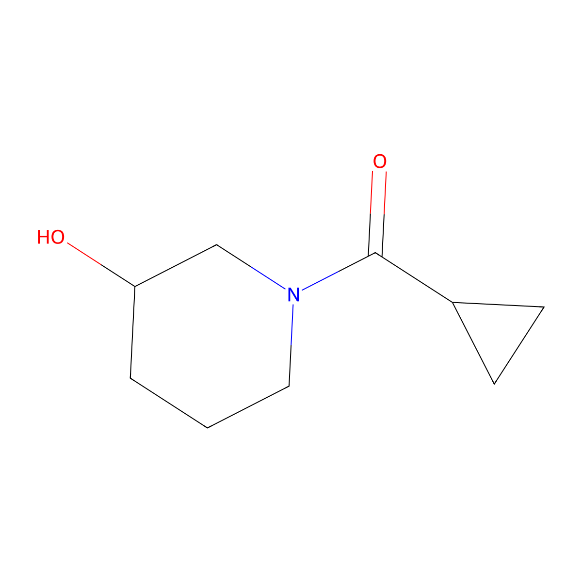 1-Cyclopropanecarbonylpiperidin-3-ol molecular structure, CAS 1154910-03-8