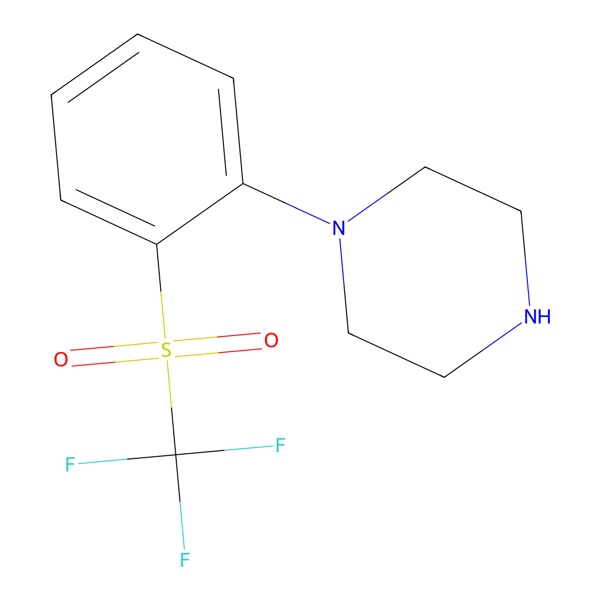 1-(2-Trifluoromethanesulfonylphenyl)piperazine molecular structure, CAS 1154914-51-8