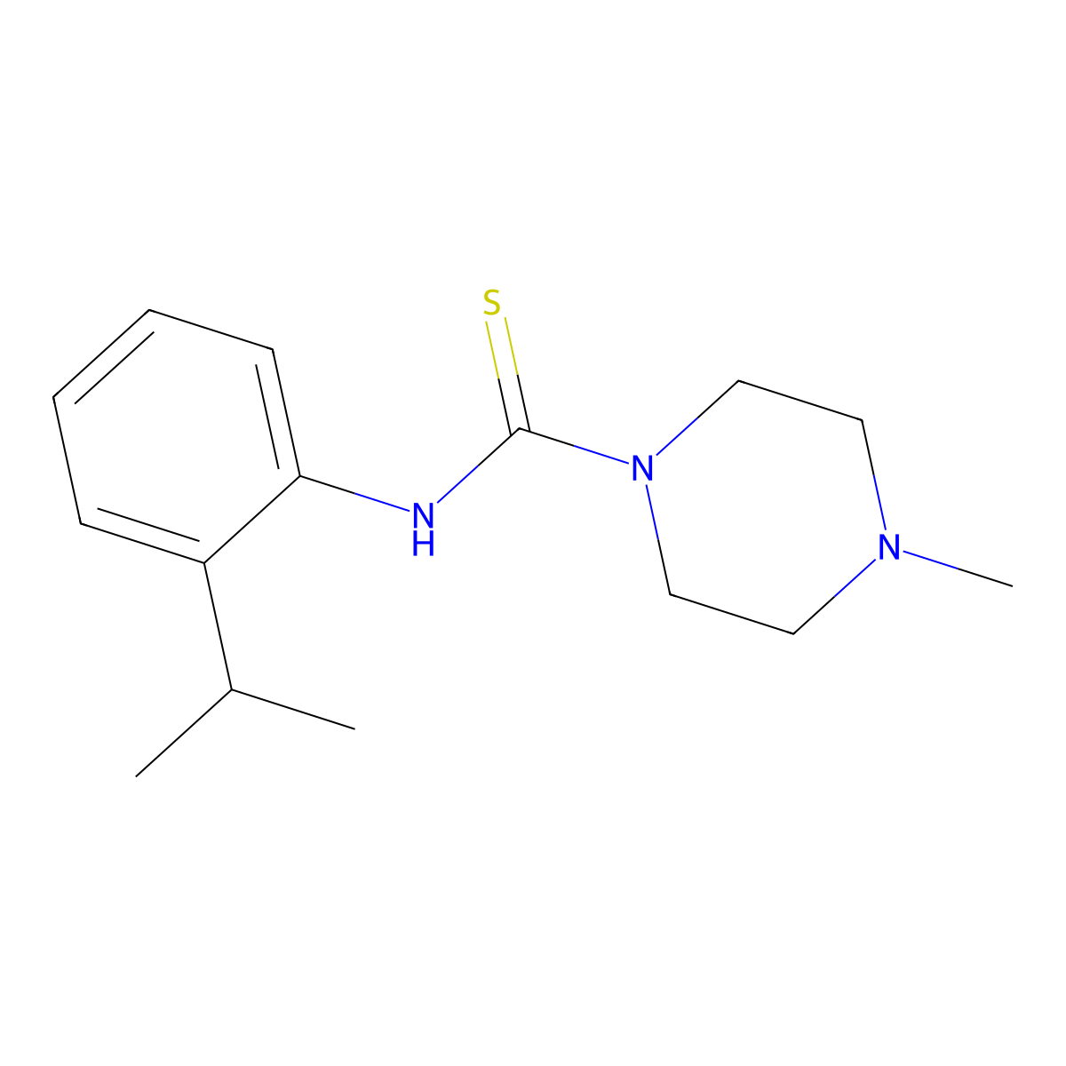 4-methyl-N-[2-(propan-2-yl)phenyl]piperazine-1-carbothioamide molecular structure, CAS 1154914-67-6