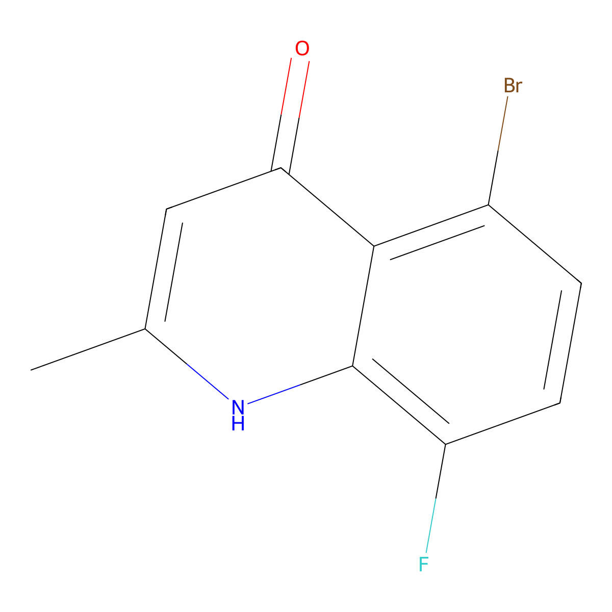 5-Bromo-8-fluoro-2-methylquinolin-4-ol molecular structure, CAS 1154915-65-7