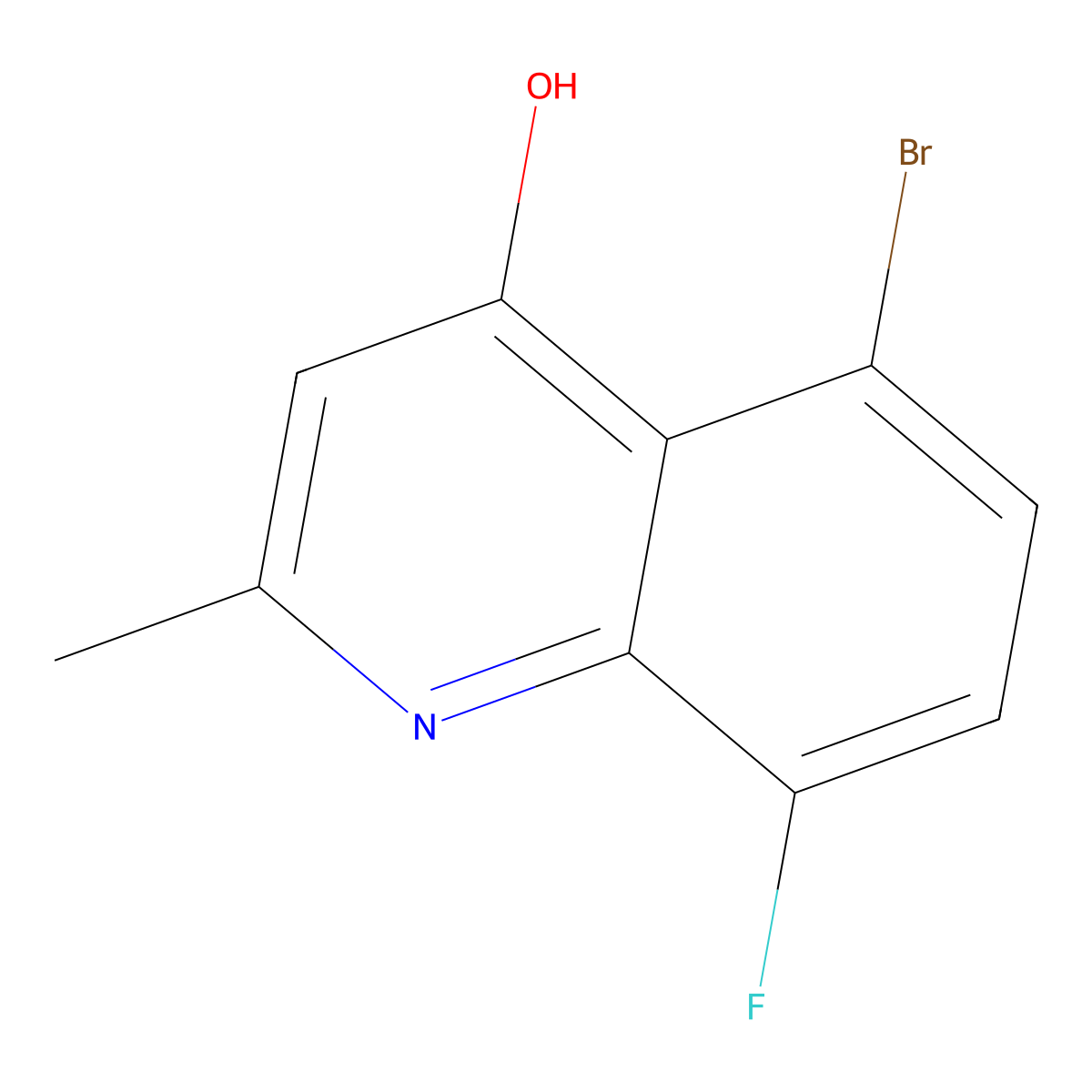 5-Bromo-8-fluoro-2-methylquinolin-4-ol molecular structure, CAS 1154915-65-7