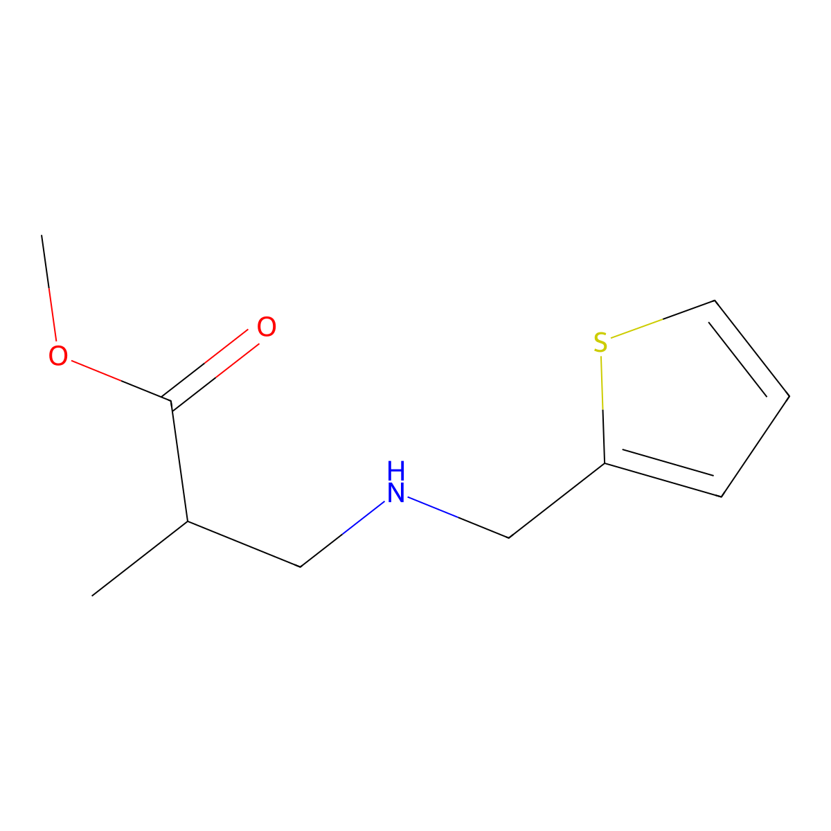 Methyl 2-methyl-3-[(thiophen-2-ylmethyl)amino]propanoate molecular structure, CAS 1154916-37-6