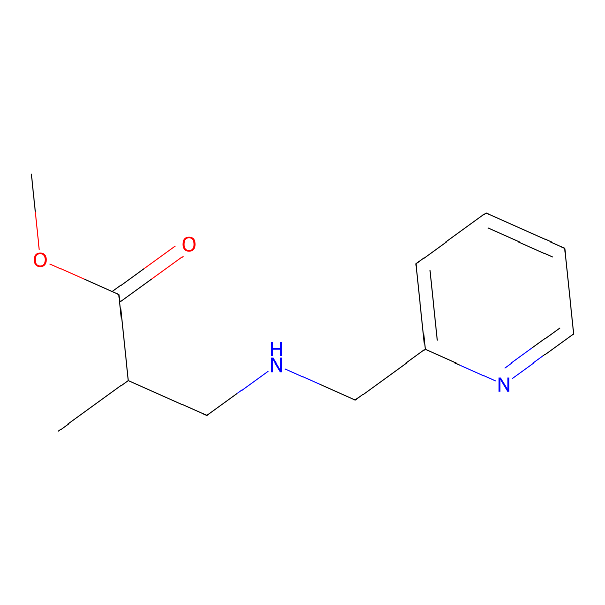 Methyl 2-methyl-3-{[(pyridin-2-yl)methyl]amino}propanoate molecular structure, CAS 1154917-04-0