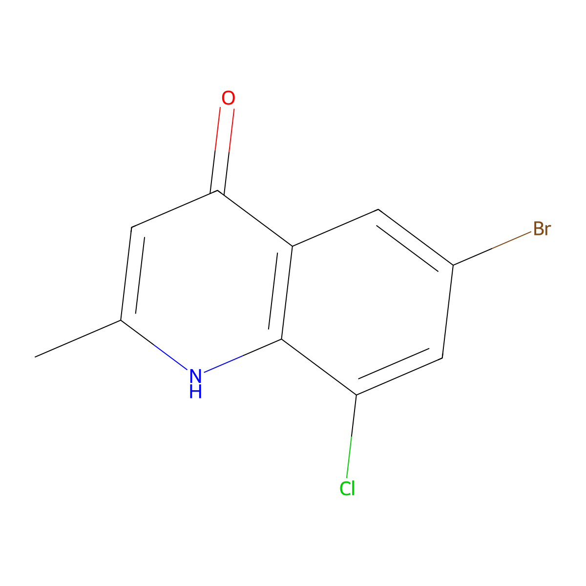6-Bromo-8-chloro-2-methyl-1,4-dihydroquinolin-4-one molecular structure, CAS 1154917-59-5