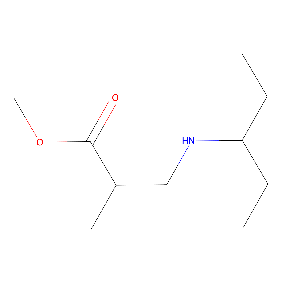 Methyl 2-methyl-3-[(pentan-3-yl)amino]propanoate molecular structure, CAS 1154918-13-4