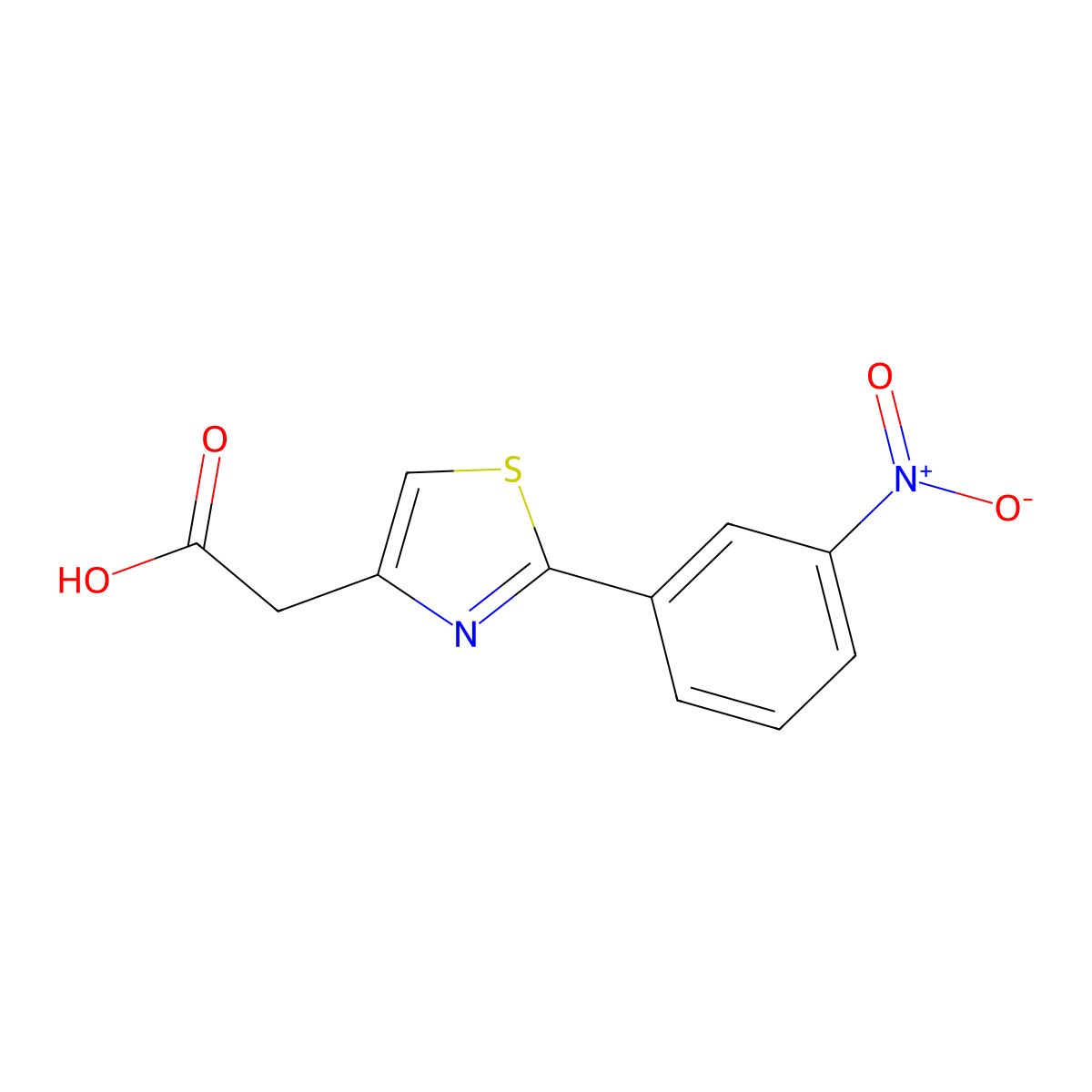 2-(3-Nitrophenyl)thiazole-4-acetic acid molecular structure, CAS 1154918-15-6