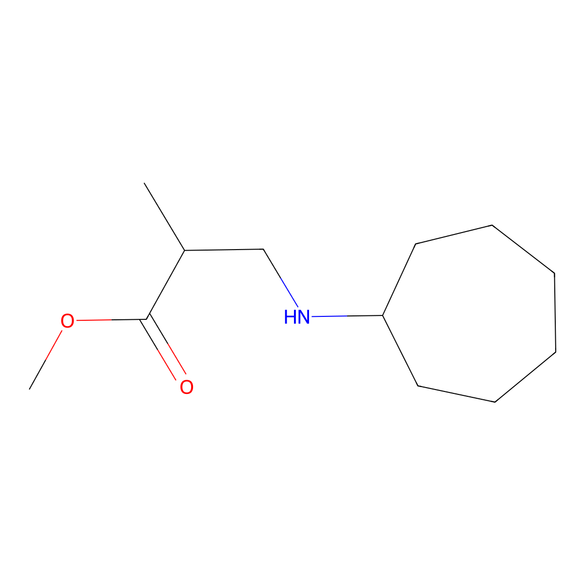 Methyl 3-(cycloheptylamino)-2-methylpropanoate molecular structure, CAS 1154918-41-8