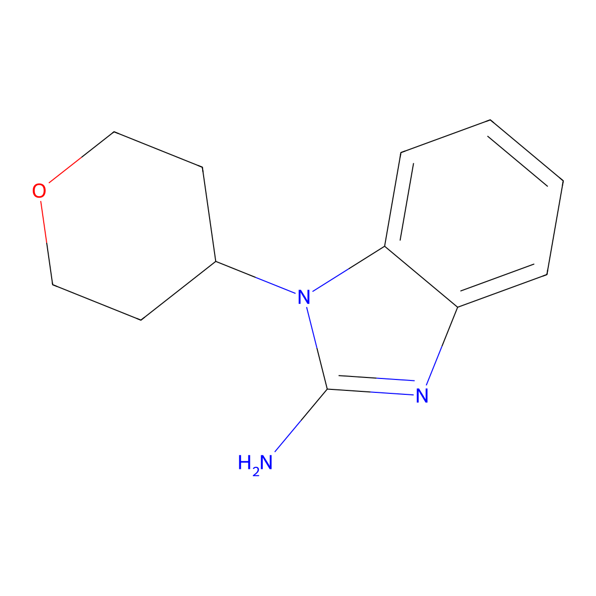 1-(oxan-4-yl)-1H-1,3-benzodiazol-2-amine molecular structure, CAS 1154927-58-8