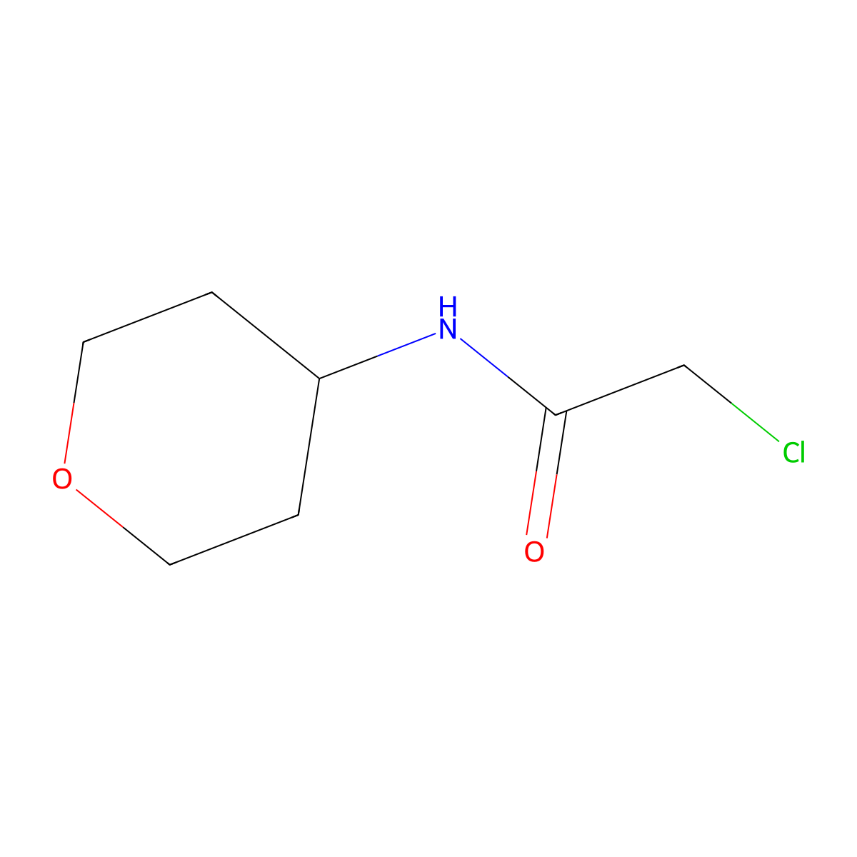 2-chloro-N-(oxan-4-yl)acetamide molecular structure, CAS 1154931-91-5
