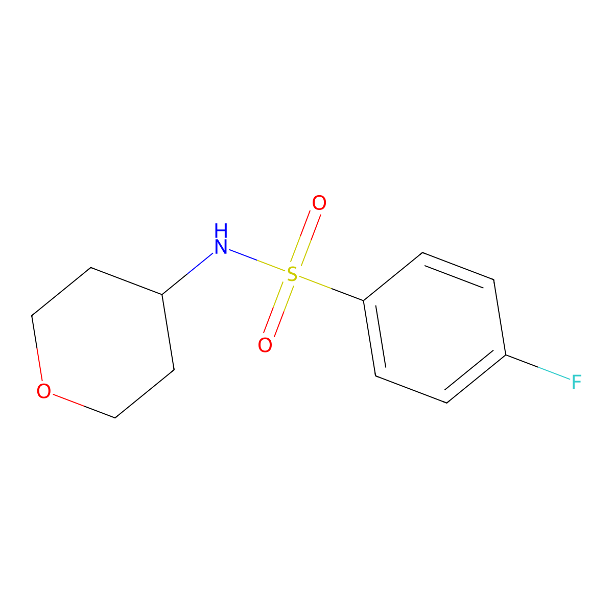 4-Fluoro-N-(tetrahydro-2H-pyran-4-YL)benzenesulfonamide molecular structure, CAS 1154933-70-6