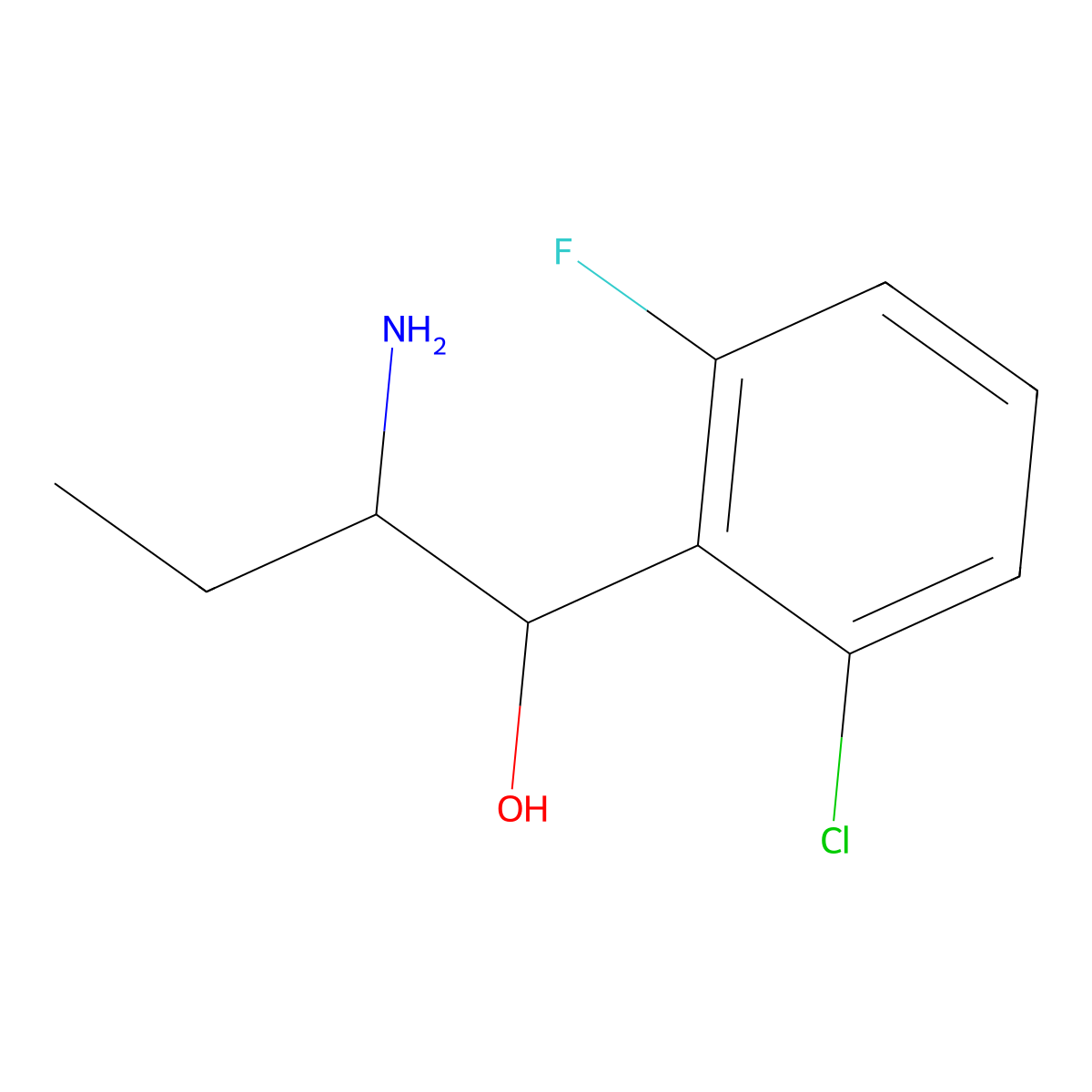 2-Amino-1-(2-chloro-6-fluorophenyl)butan-1-ol molecular structure, CAS 1154938-06-3