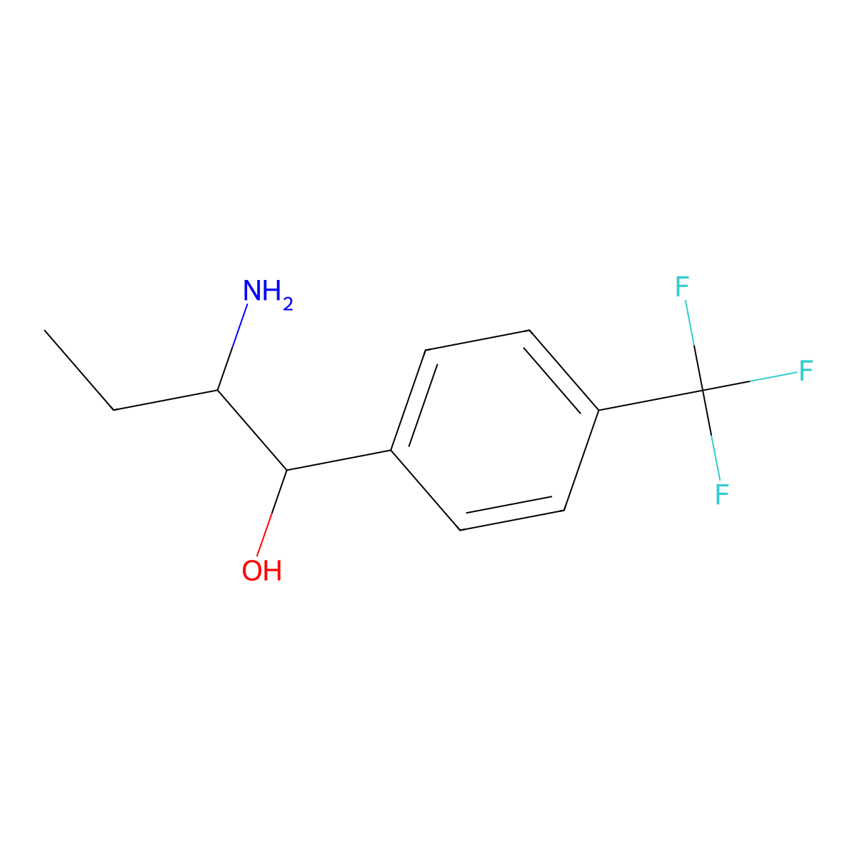 2-Amino-1-[4-(trifluoromethyl)phenyl]butan-1-ol molecular structure, CAS 1154938-63-2