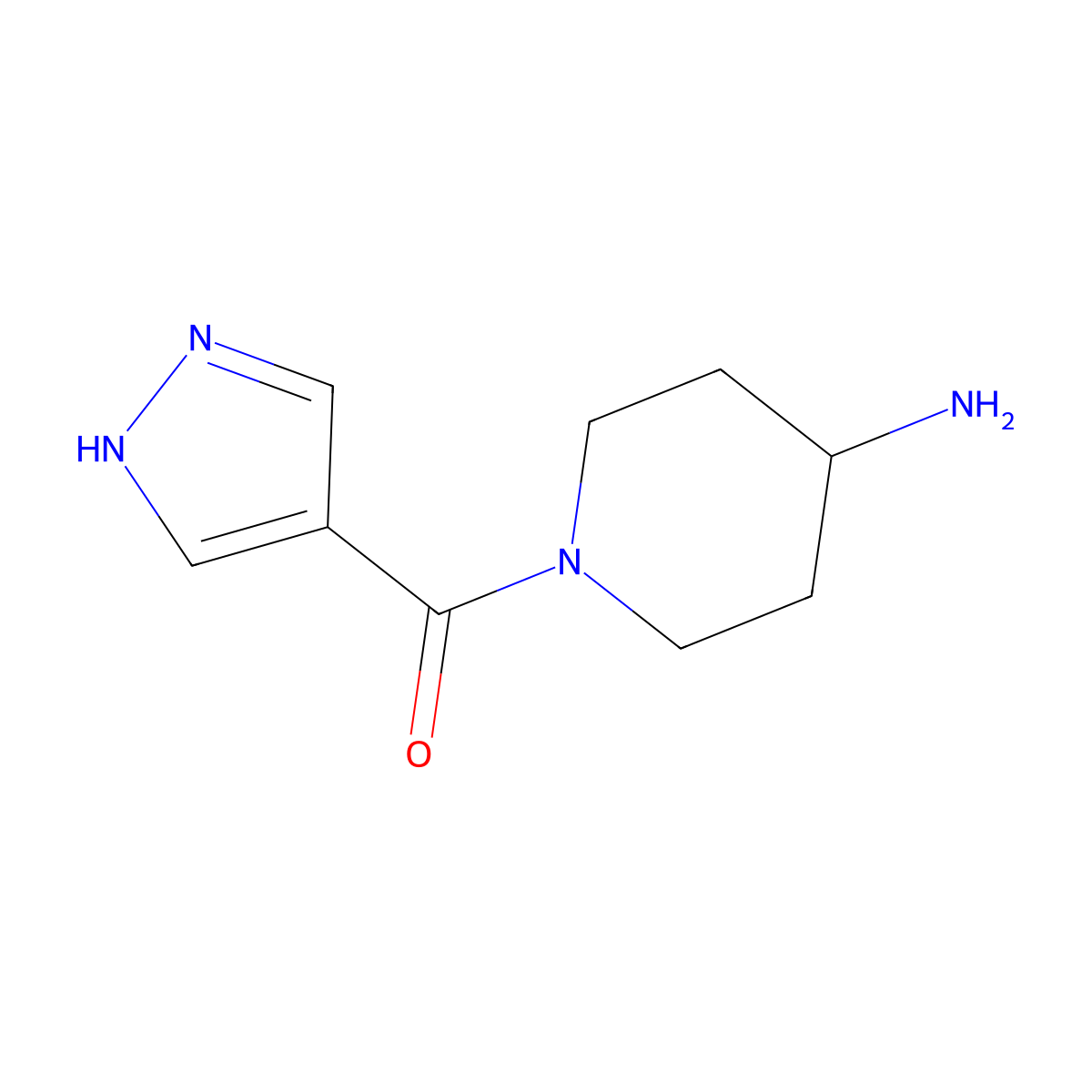 1-(1H-pyrazole-4-carbonyl)piperidin-4-amine molecular structure, CAS 1154939-18-0