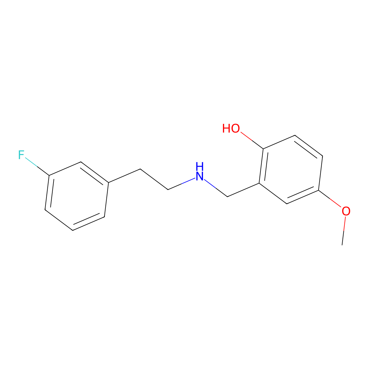 Phenol, 2-[[[2-(3-fluorophenyl)ethyl]amino]methyl]-4-methoxy- molecular structure, CAS 1154939-51-1