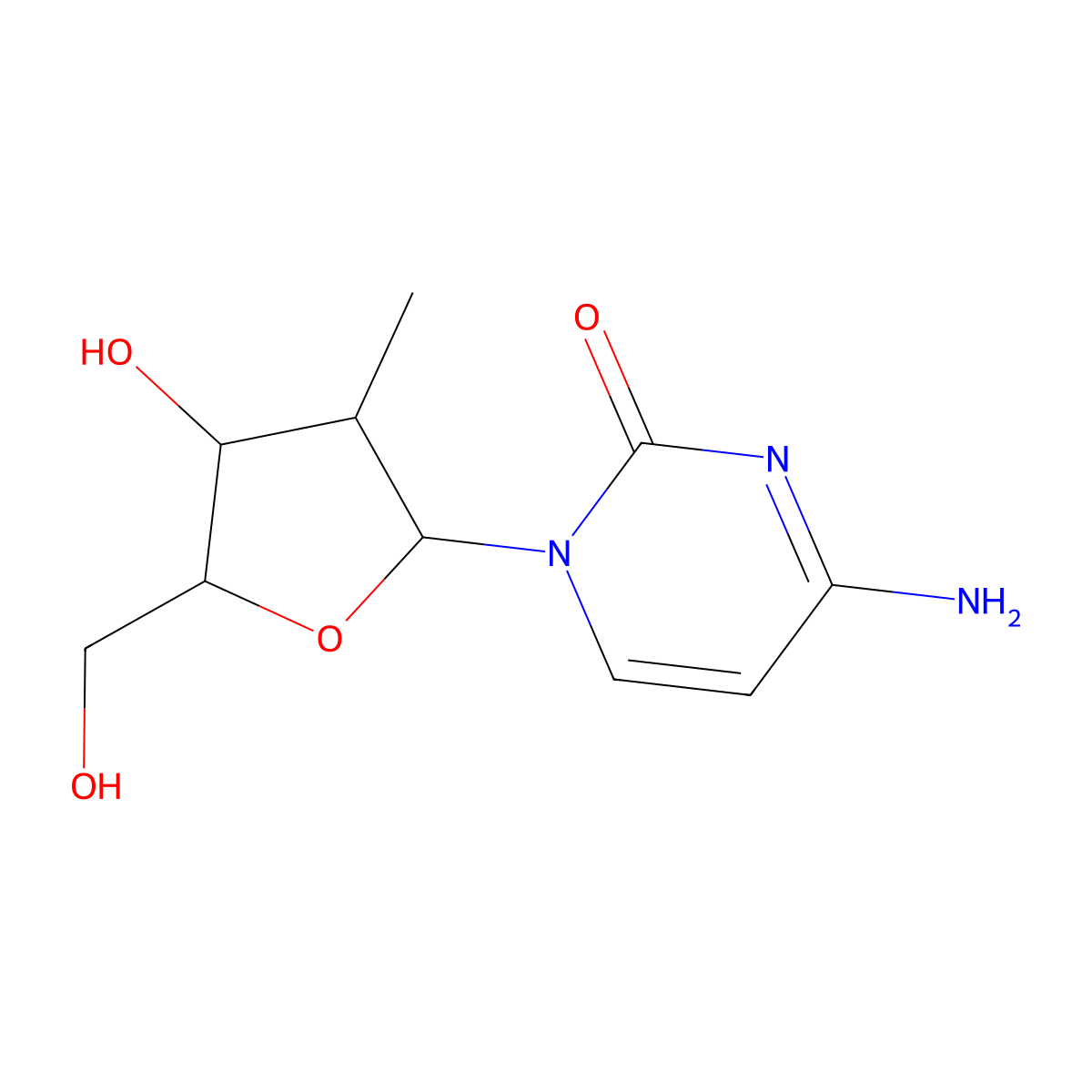 2'-Methyl-2'-deoxycytidine molecular structure, CAS 115494-53-6