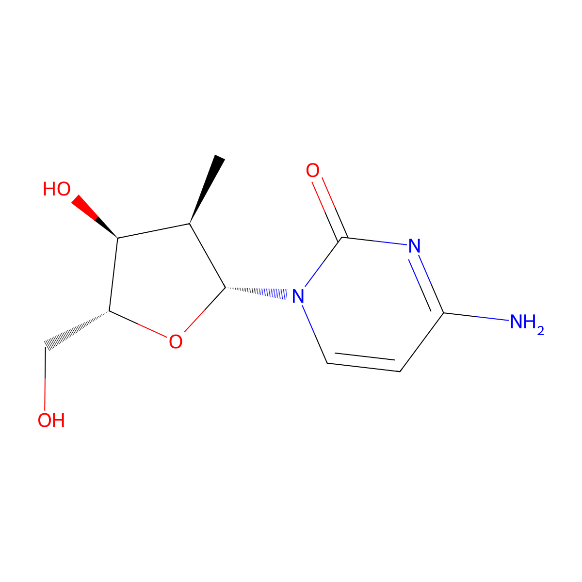 2'-Methyl-2'-deoxycytidine molecular structure, CAS 115494-53-6
